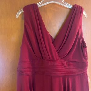 Ever Pretty burgundy dress. Size 18. Hanker chief hem.